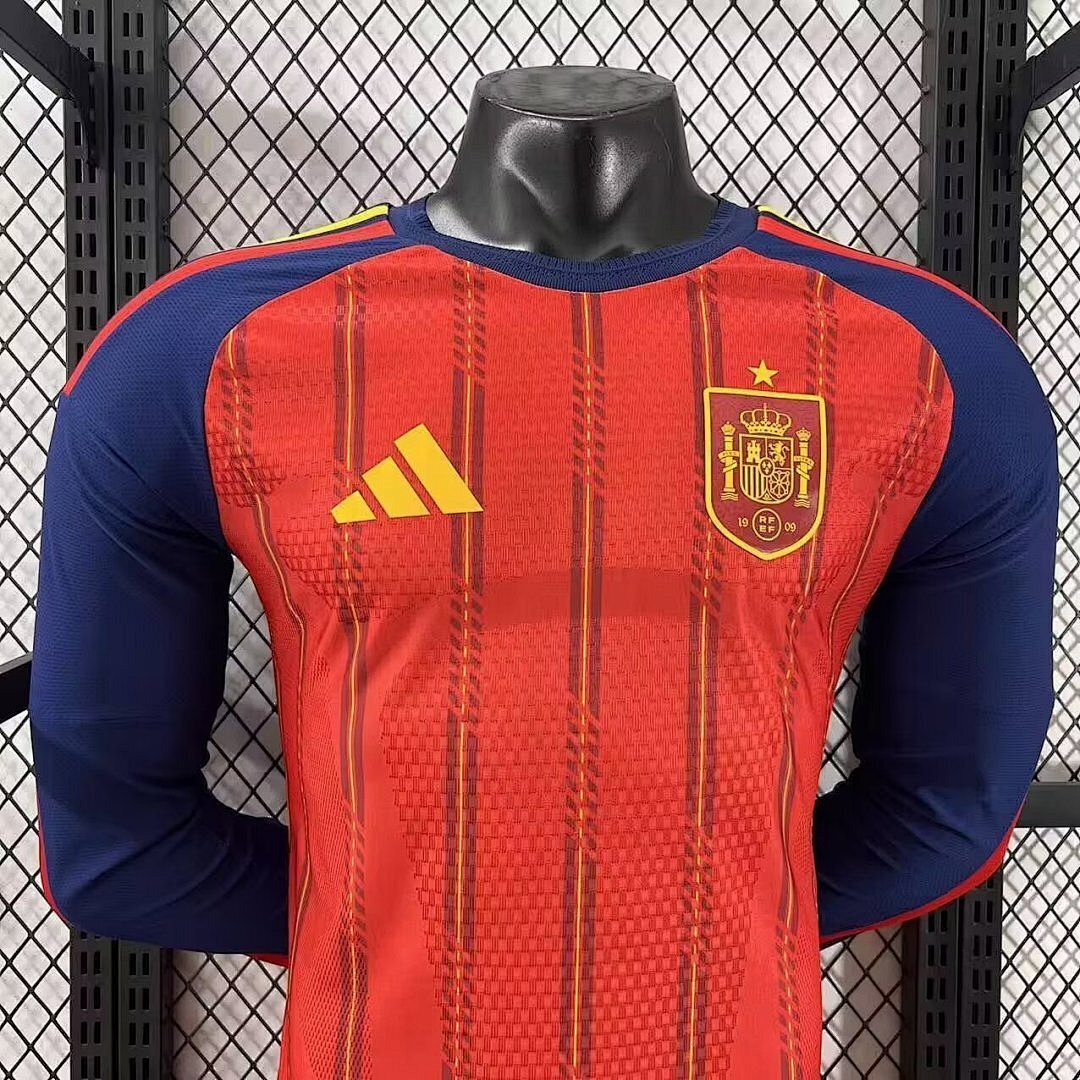Camisola Espanha Principal 2026 Manga Comprida - Versão Jogador