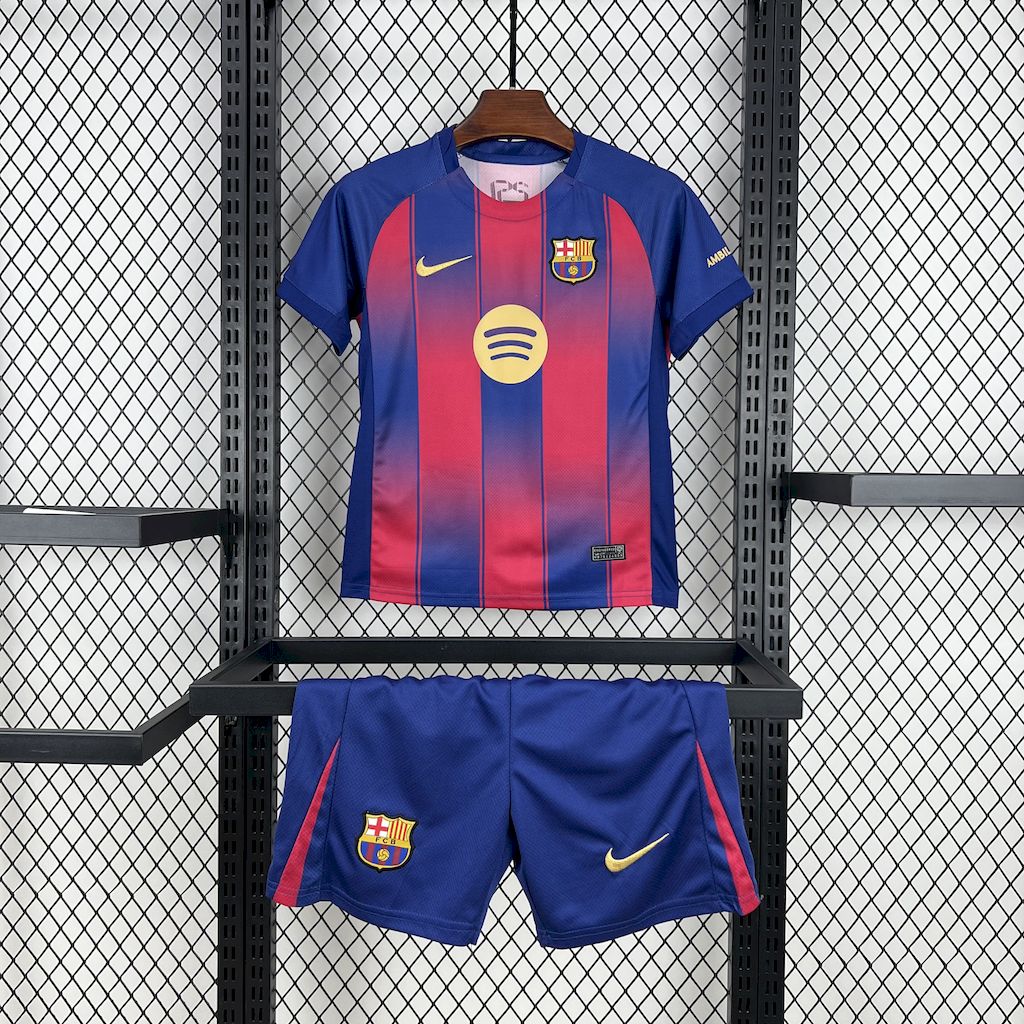 Equipamento Criança Barcelona Principal 2025/26