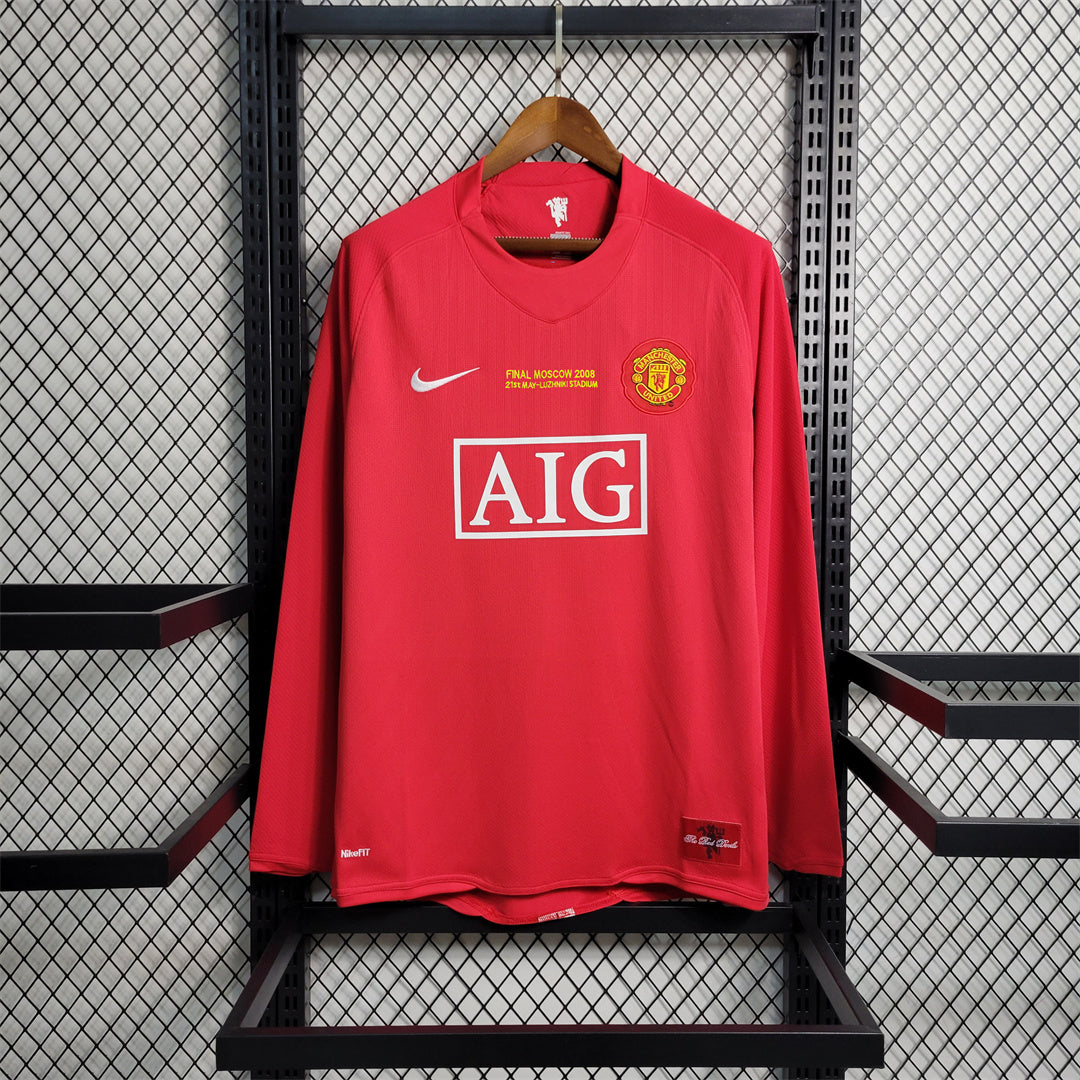 Camisola Retro Manchester United F.C. 07/08 Manga Comprida