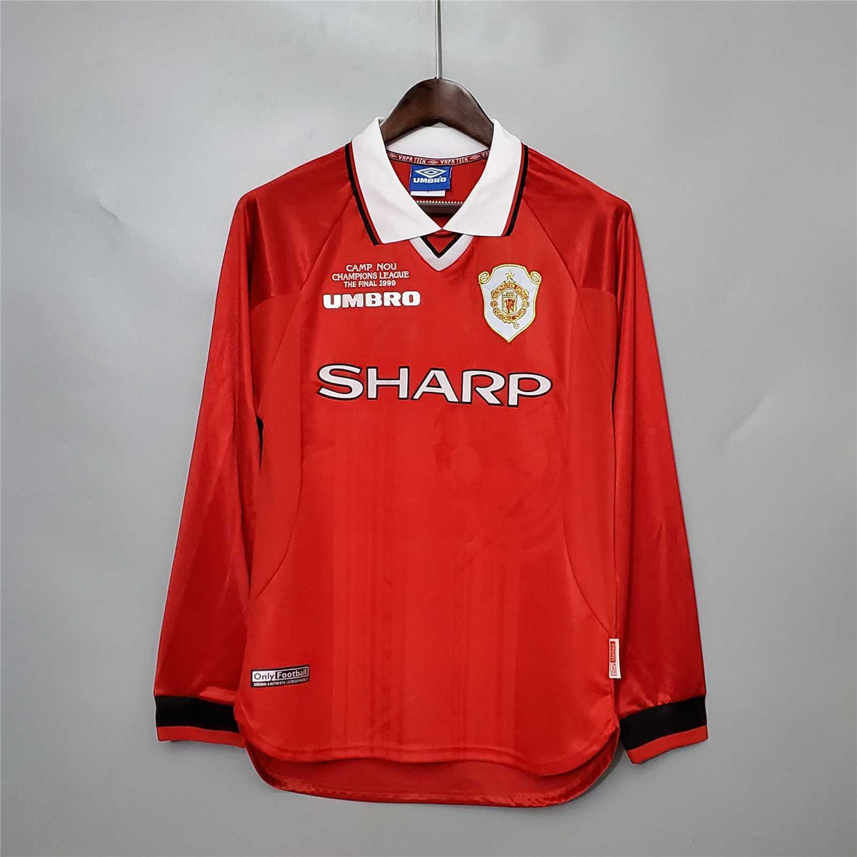 Camisola Retro Manchester United F.C. Principal 99/00 Manga Comprida
