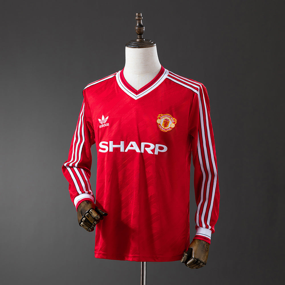 Camisola Retro Manchester United F.C. Principal 86/88 Manga Comprida