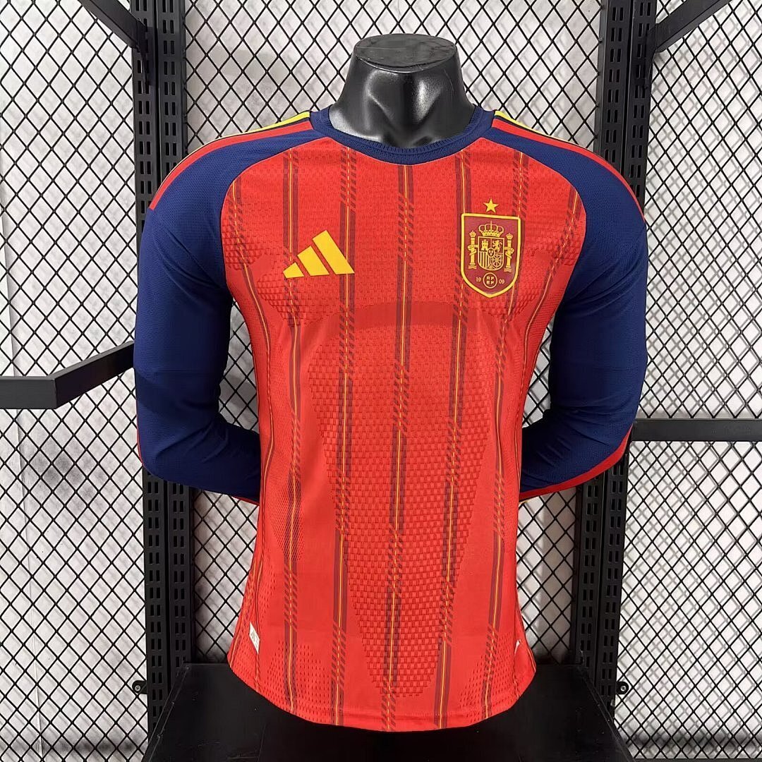 Camisola Espanha Principal 2026 Manga Comprida - Versão Jogador