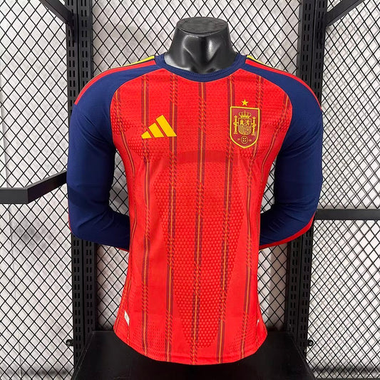 Camisola Espanha Principal 2026 Manga Comprida - Versão Jogador