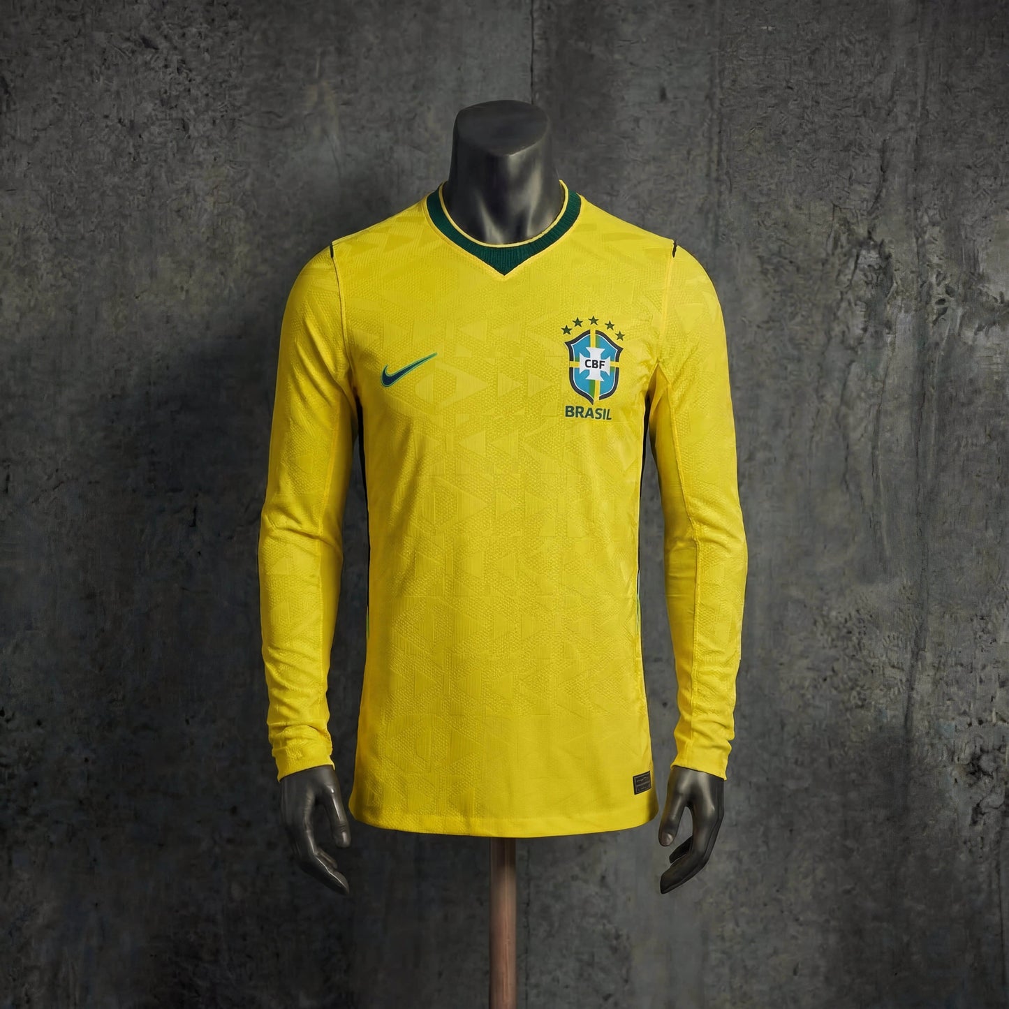Camisola Brasil Principal 2026 - Versão Jogador Manga Comprida