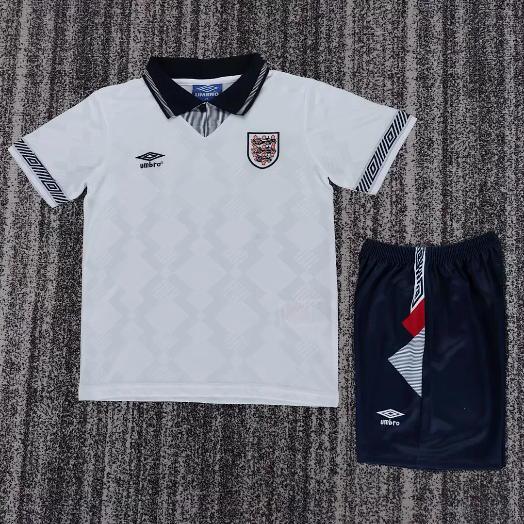 Retro Inglaterra Equipamento Criança Principal 1990