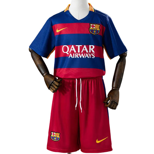 Equipamento Criança Retro FC Barcelona Principal 15/16