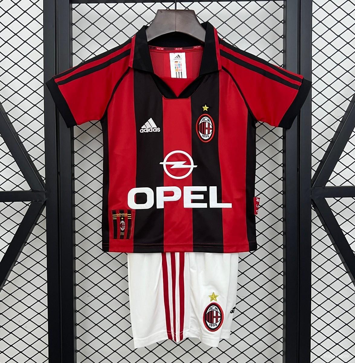Retro AC Milan Equipamento Criança Principal 1998/99